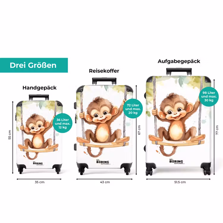 Koffer mit Name - Schaukelnder Großer Affe — 3