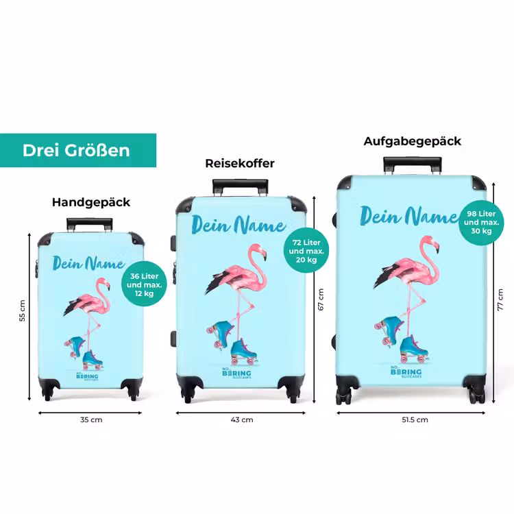 Koffer mit Name - Auffälliger Flamingo — 3