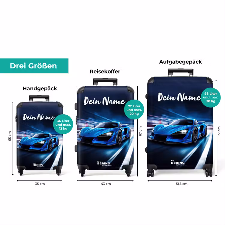Koffer mit Name - Blau blitzen — 3
