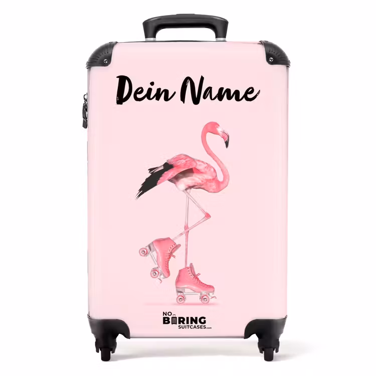 Koffer mit Name - Rosa Walzenflamingo — 1
