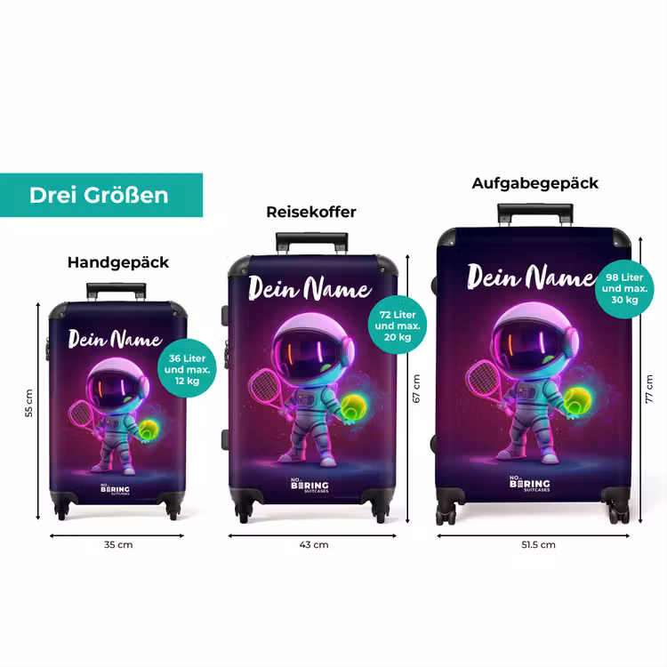 Koffer mit Name - Weltraum-Tennis — 3