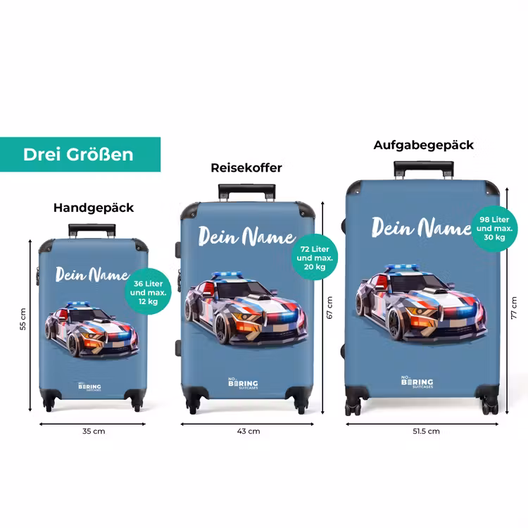 Koffer mit Name - Schillerndes Polizeiauto — 3