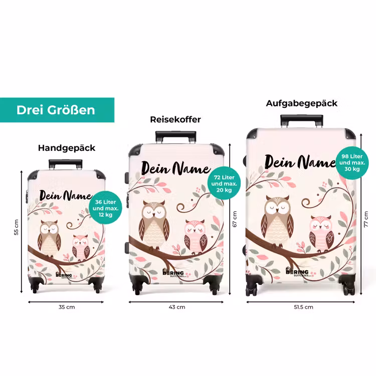Koffer mit Name - Schlampig schlafende Eulen — 3