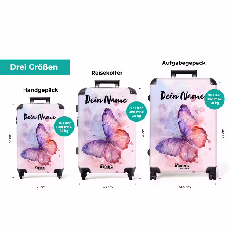 Koffer mit Name - Aquarell Polarlicht — 3