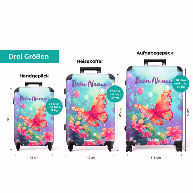 Koffer mit Name - Wunderschöner Schmetterling — 3