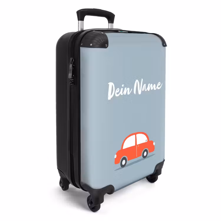 Koffer mit Name - Rotes Auto blauer Hintergrund — 2