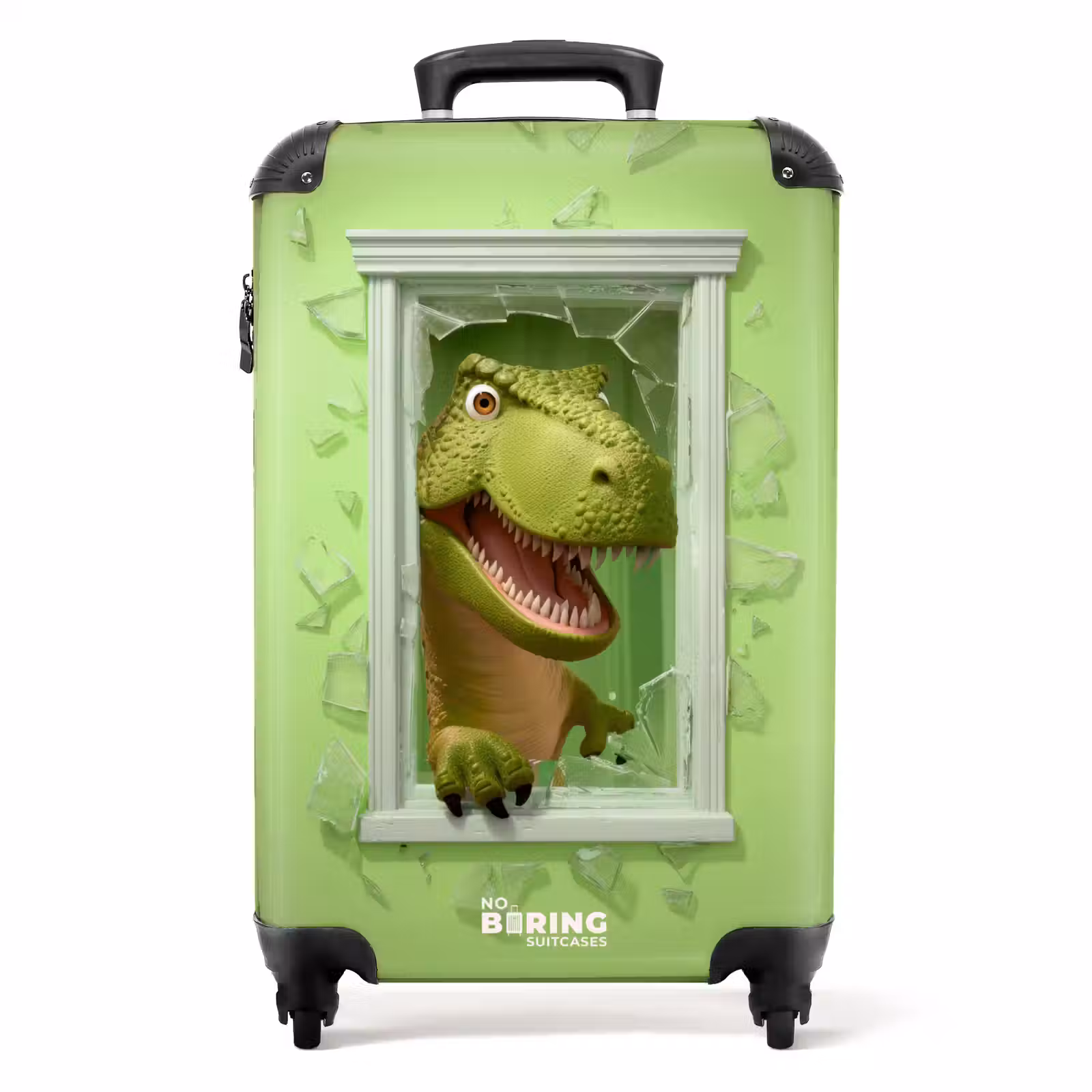 Koffer - T-Rex bricht durch grünes Glasfenster — 1
