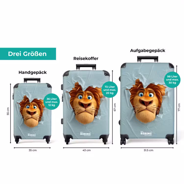 Koffer - Löwe mit orangefarbener Mähne durch Plastikwand — 3