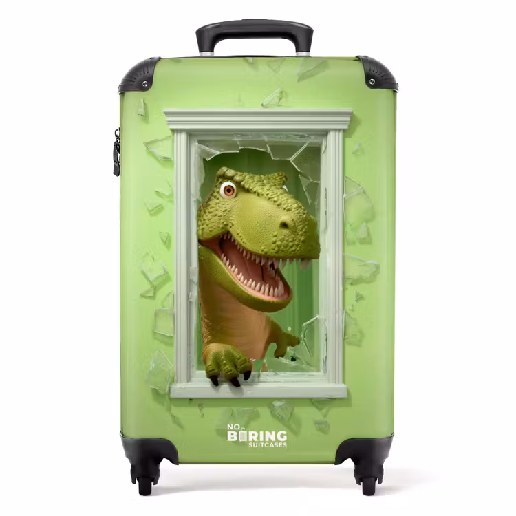 Koffer - T-Rex bricht durch grünes Glasfenster — 1