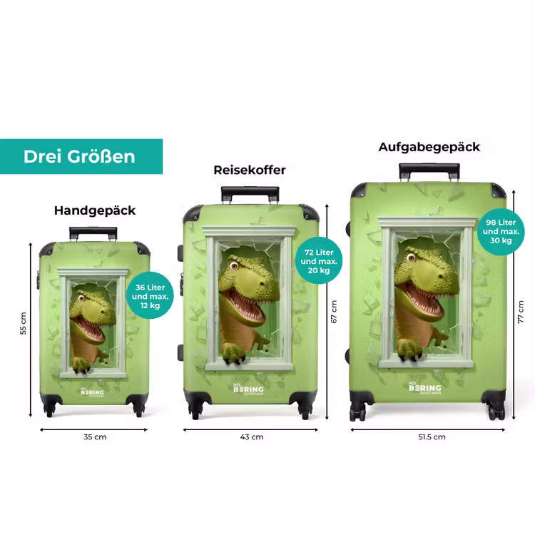 Koffer - T-Rex bricht durch grünes Glasfenster — 3