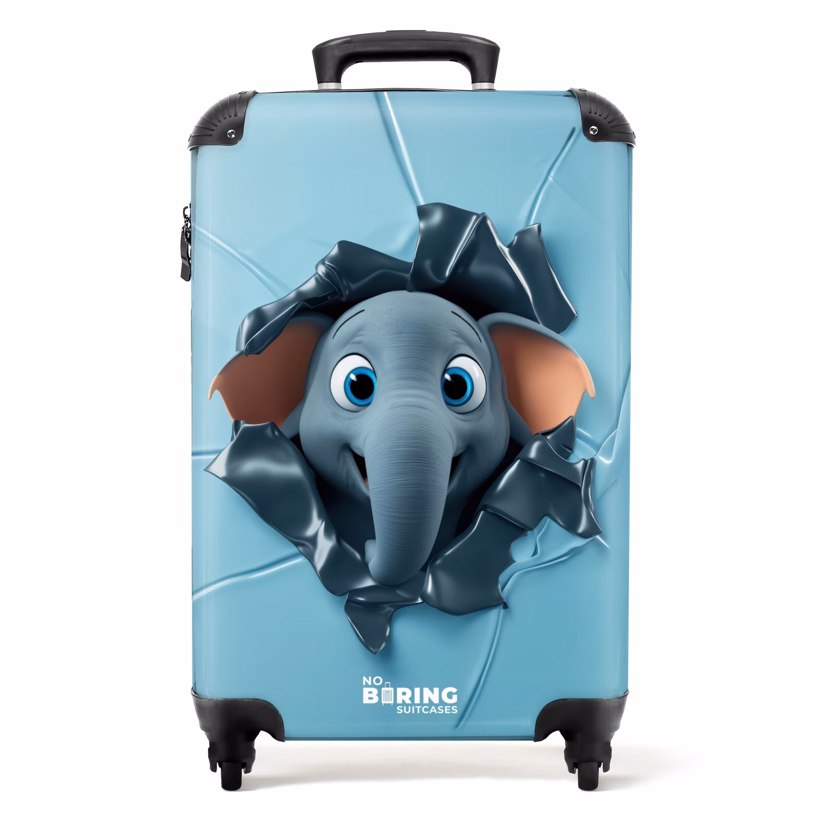 Koffer - Glücklicher Elefant schaut durch zerrissenen Hintergrund — 1