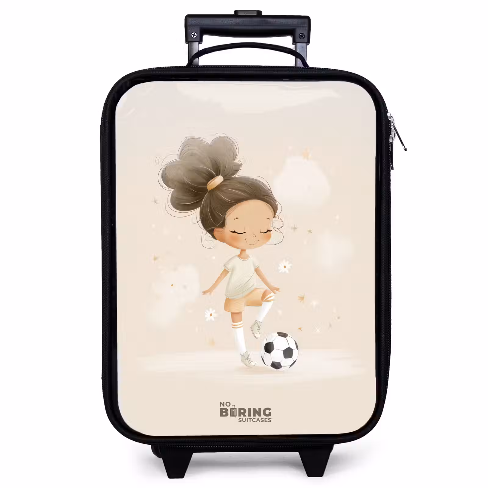 Kinderkoffer - Mädchen mit einem Fußball in beigen Farben — 1