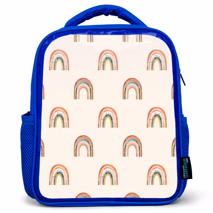 Kinderrucksack - Blau - Boho - Regenbogen - Muster — 1