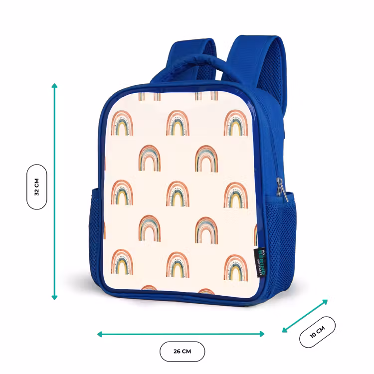 Kinderrucksack - Blau - Boho - Regenbogen - Muster — 6