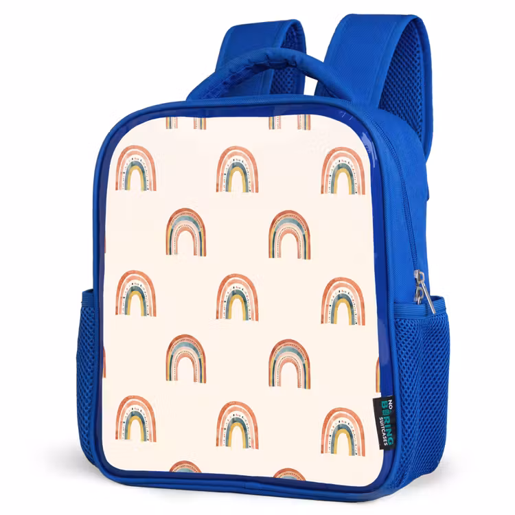 Kinderrucksack - Blau - Boho - Regenbogen - Muster — 7