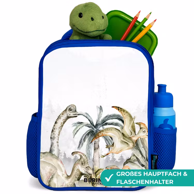 Kinderrucksack - Blau - Dinosaurier in einer zerklüfteten Landschaft — 3