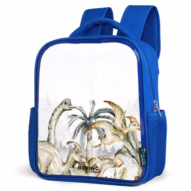 Kinderrucksack - Blau - Dinosaurier in einer zerklüfteten Landschaft — 7