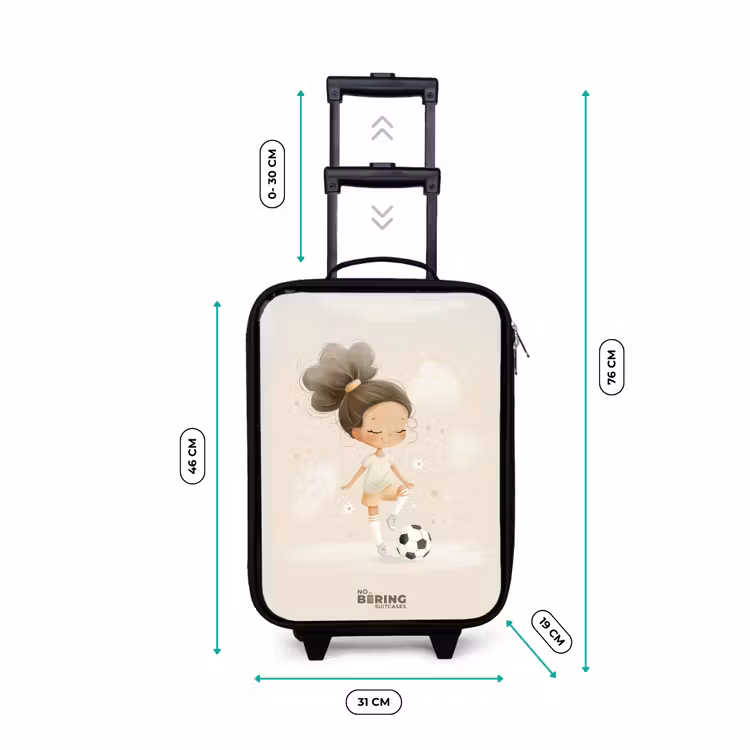 Kinderkoffer - Mädchen mit einem Fußball in beigen Farben — 7