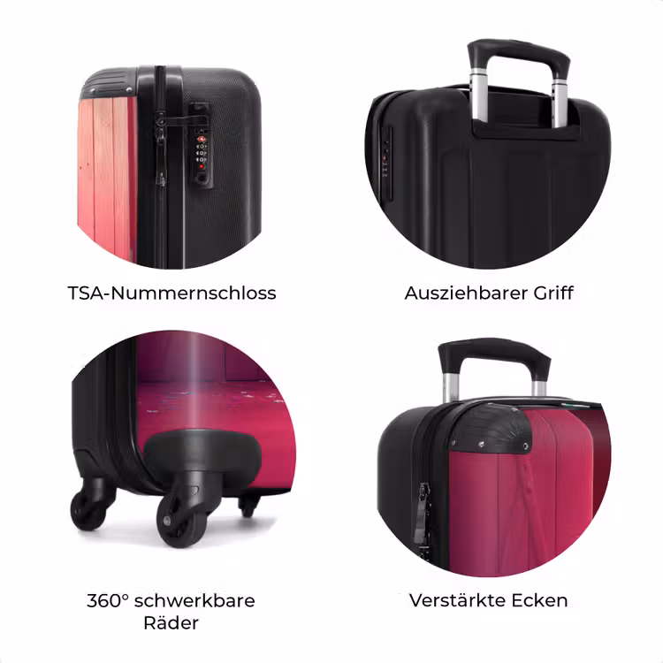 Koffer - Weiße Katze späht durch rosa Tür — 8