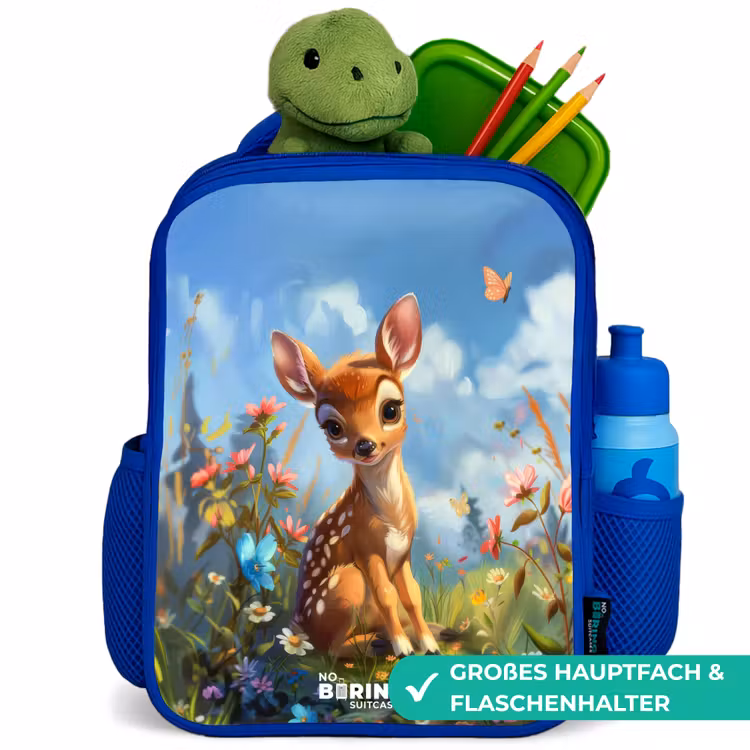 Kinderrucksack - Blau - Bailey Blumenhirsch — 3