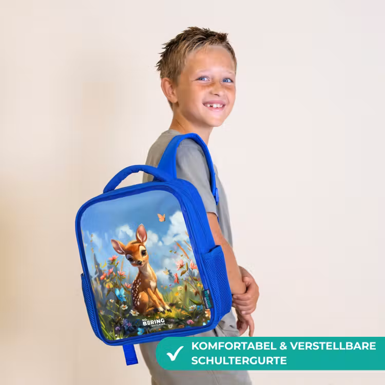 Kinderrucksack - Blau - Bailey Blumenhirsch — 5