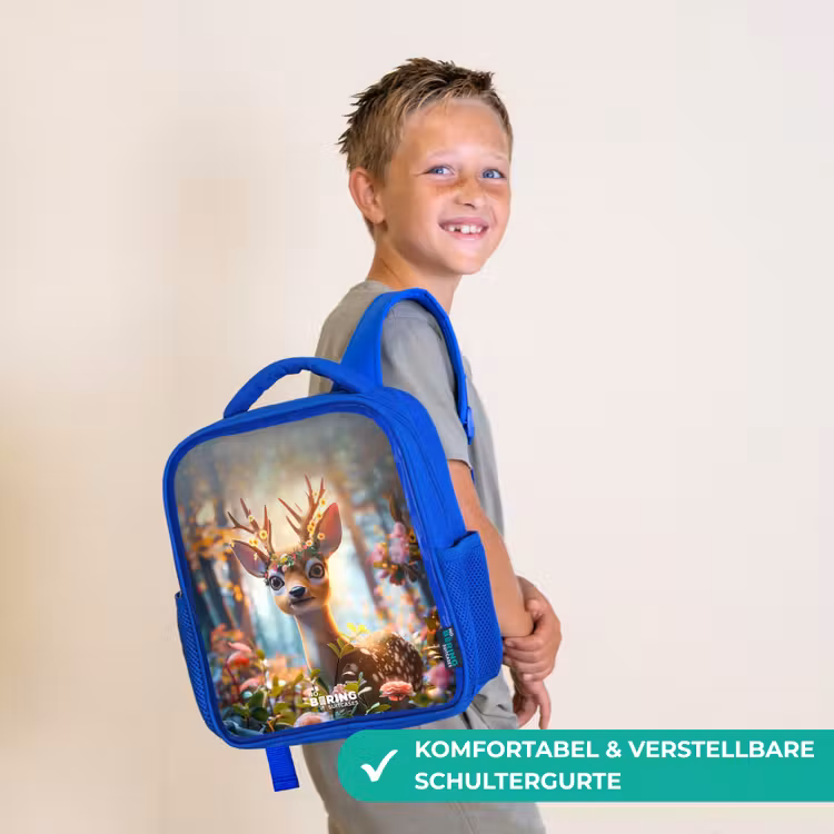 Kinderrucksack - Blau - Bo Blumengeweih — 5