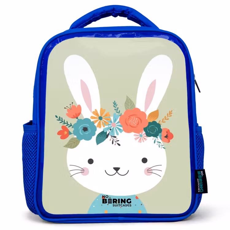 Kinderrucksack - Blau - Hippie-Hase — 1