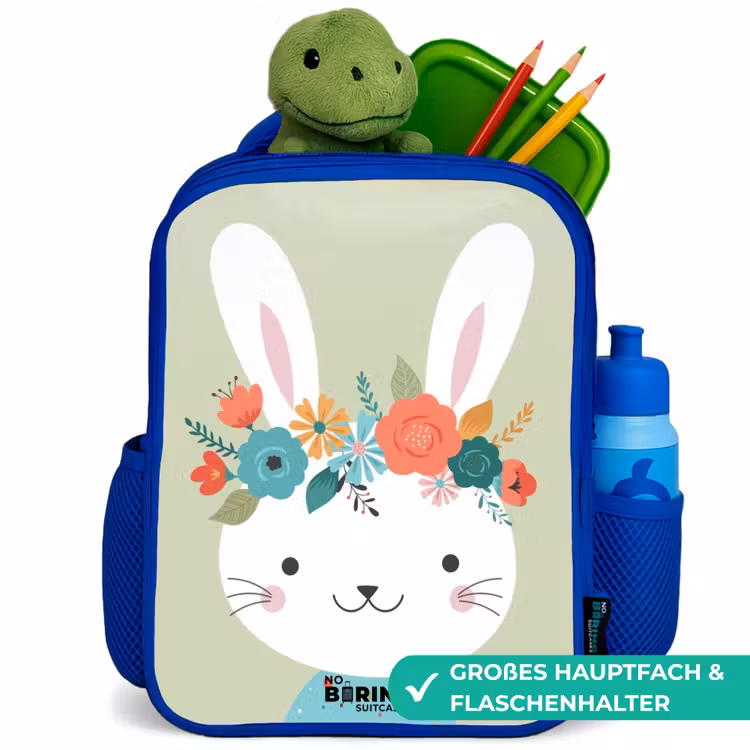 Kinderrucksack - Blau - Hippie-Hase — 3