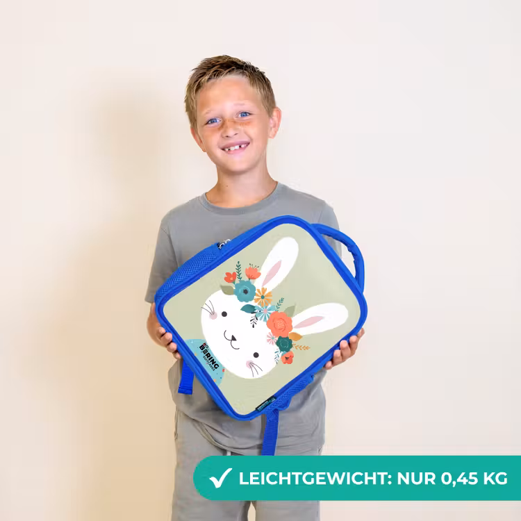 Kinderrucksack - Blau - Hippie-Hase — 4