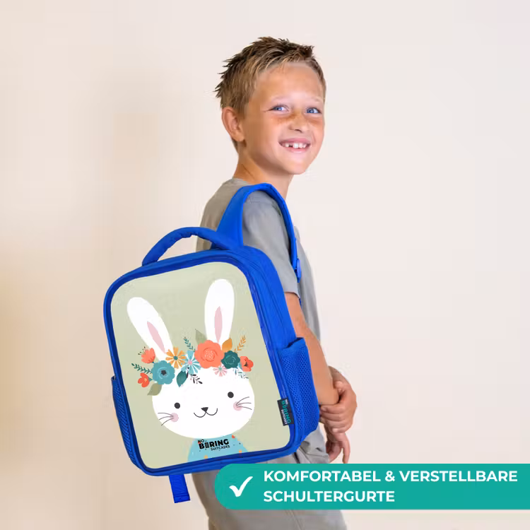 Kinderrucksack - Blau - Hippie-Hase — 5