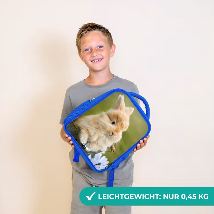Kinderrucksack - Blau - Kaninchen im Blumentopf — 4