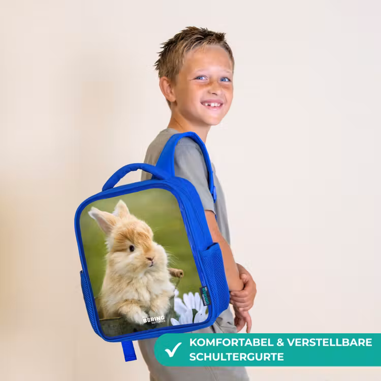 Kinderrucksack - Blau - Kaninchen im Blumentopf — 5