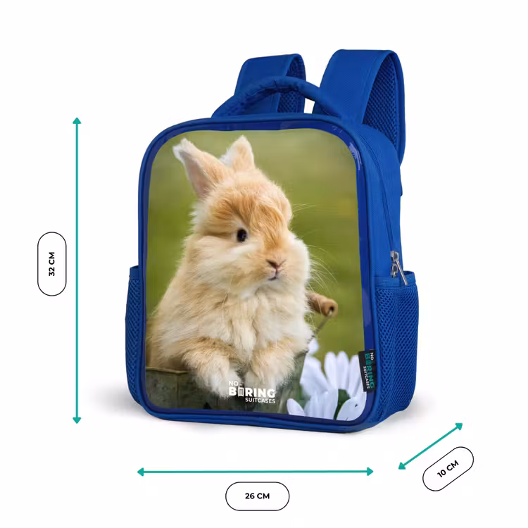 Kinderrucksack - Blau - Kaninchen im Blumentopf — 6