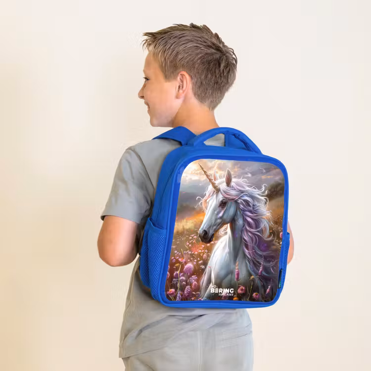 Kinderrucksack - Blau - Pastellfarbene Perle Horn — 2