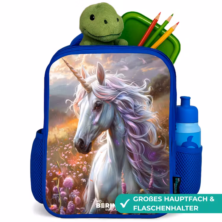 Kinderrucksack - Blau - Pastellfarbene Perle Horn — 3