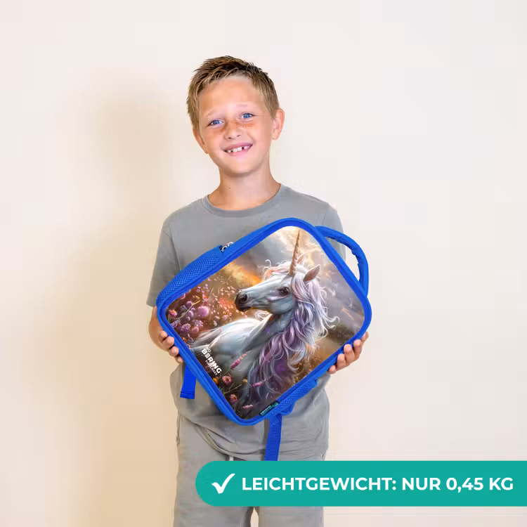 Kinderrucksack - Blau - Pastellfarbene Perle Horn — 4