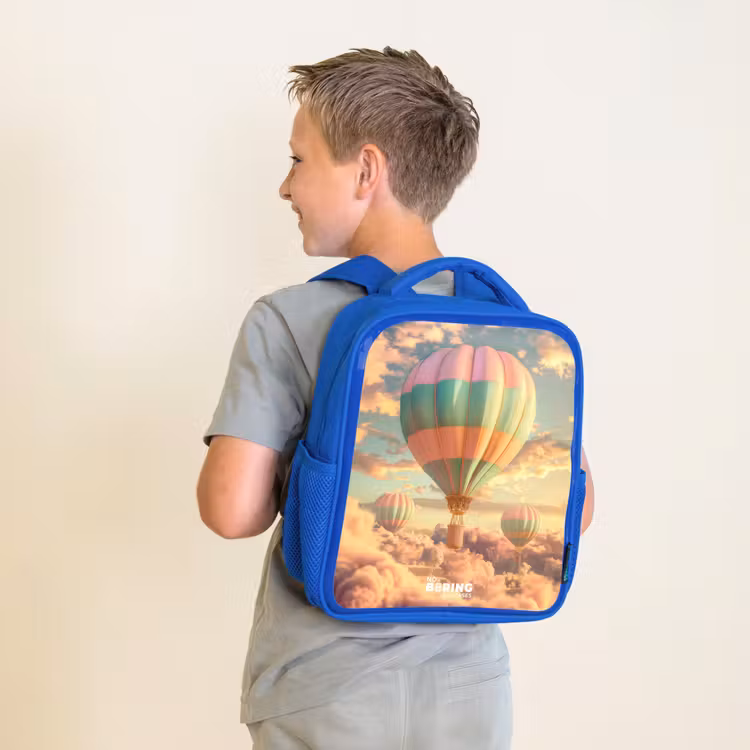 Kinderrucksack - Blau - Pastellfarbener Skyliner — 2
