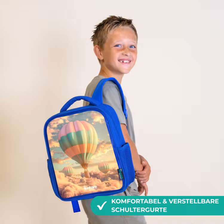 Kinderrucksack - Blau - Pastellfarbener Skyliner — 5