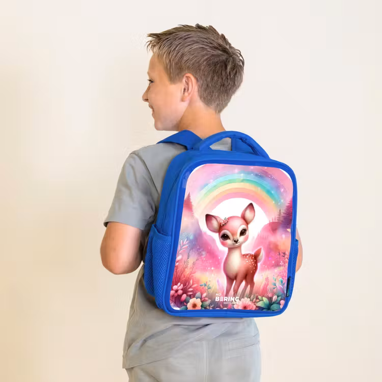 Kinderrucksack - Blau - Rosa Rehbock — 2