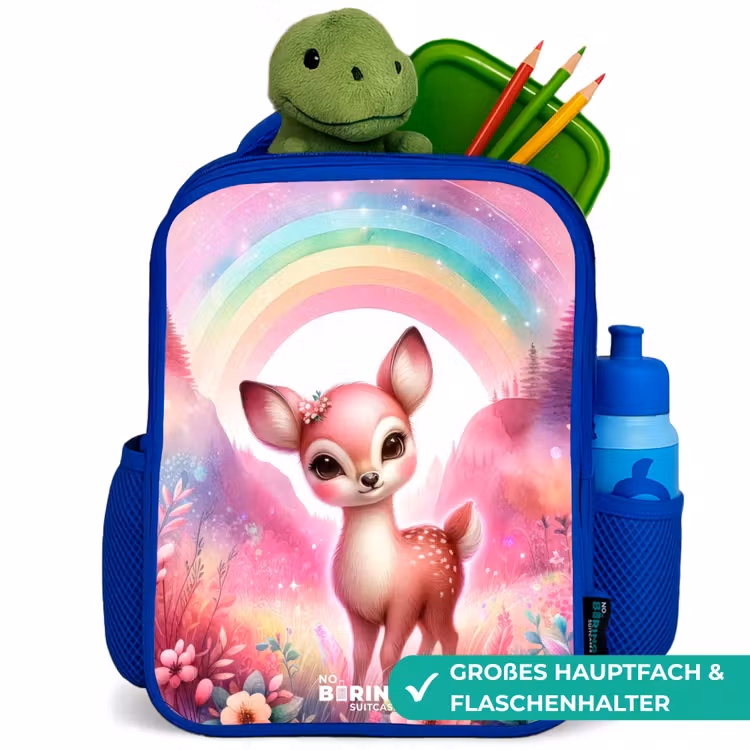 Kinderrucksack - Blau - Rosa Rehbock — 3