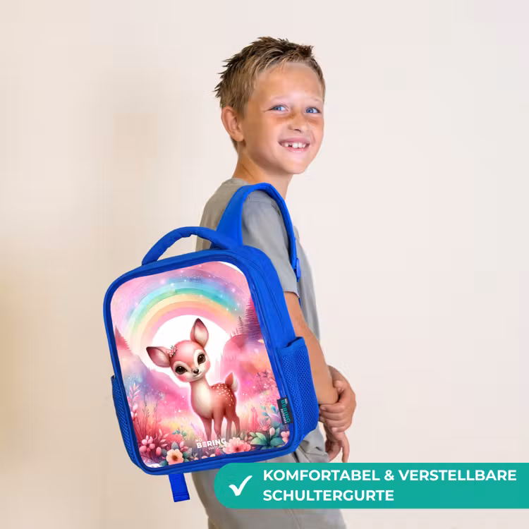 Kinderrucksack - Blau - Rosa Rehbock — 5