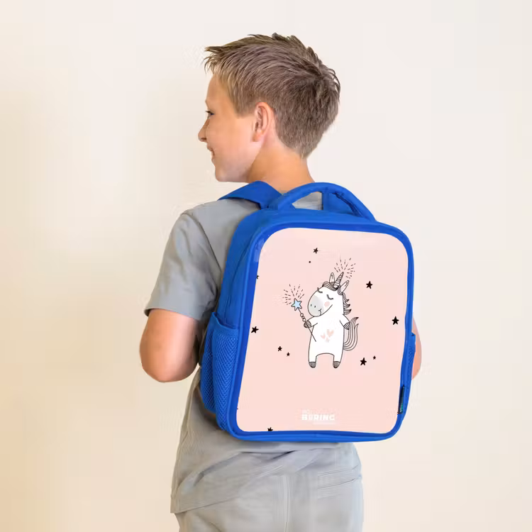 Kinderrucksack - Blau - Signiertes Einhorn mit Zauberstab — 2