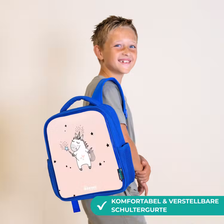 Kinderrucksack - Blau - Signiertes Einhorn mit Zauberstab — 5