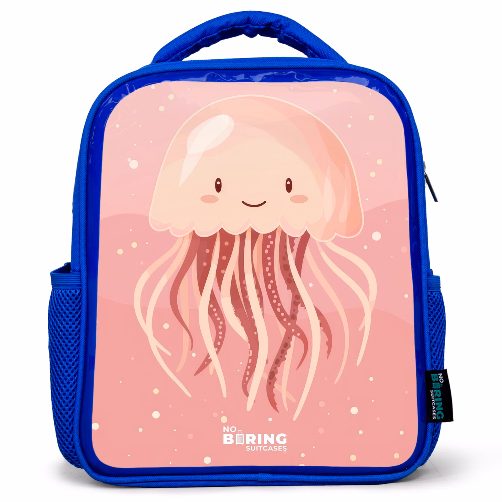 Kinderrucksack - Blau - Rosa Qualle mit Gesicht — 1