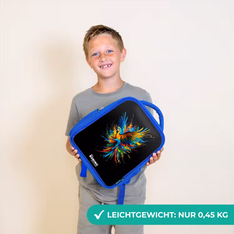 Kinderrucksack - Blau - Bunter Papagei — 4