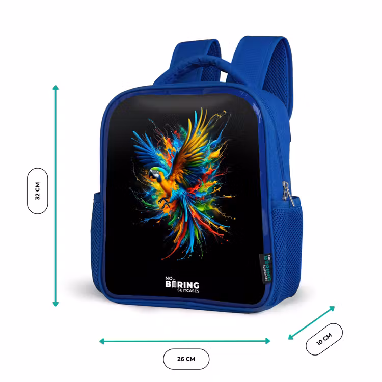 Kinderrucksack - Blau - Bunter Papagei — 6