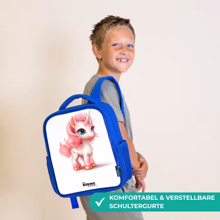 Kinderrucksack - Blau - Einhorn mit rosa Mähne — 5