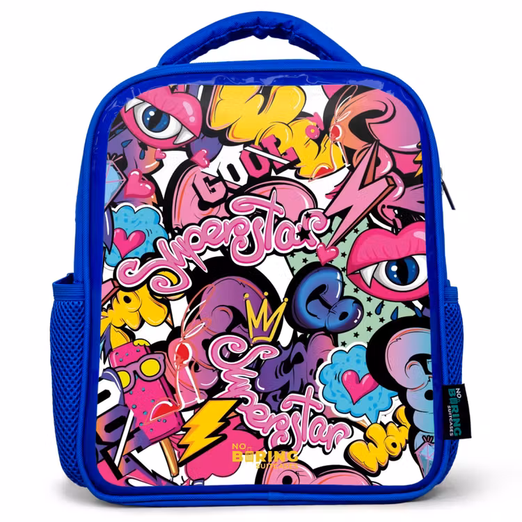 Kinderrucksack - Blau - Girly Graffiti — 1