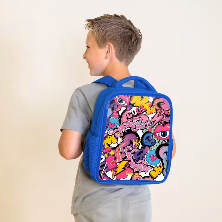 Kinderrucksack - Blau - Girly Graffiti — 2