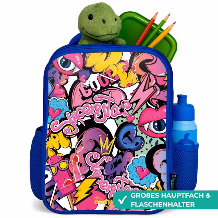 Kinderrucksack - Blau - Girly Graffiti — 3